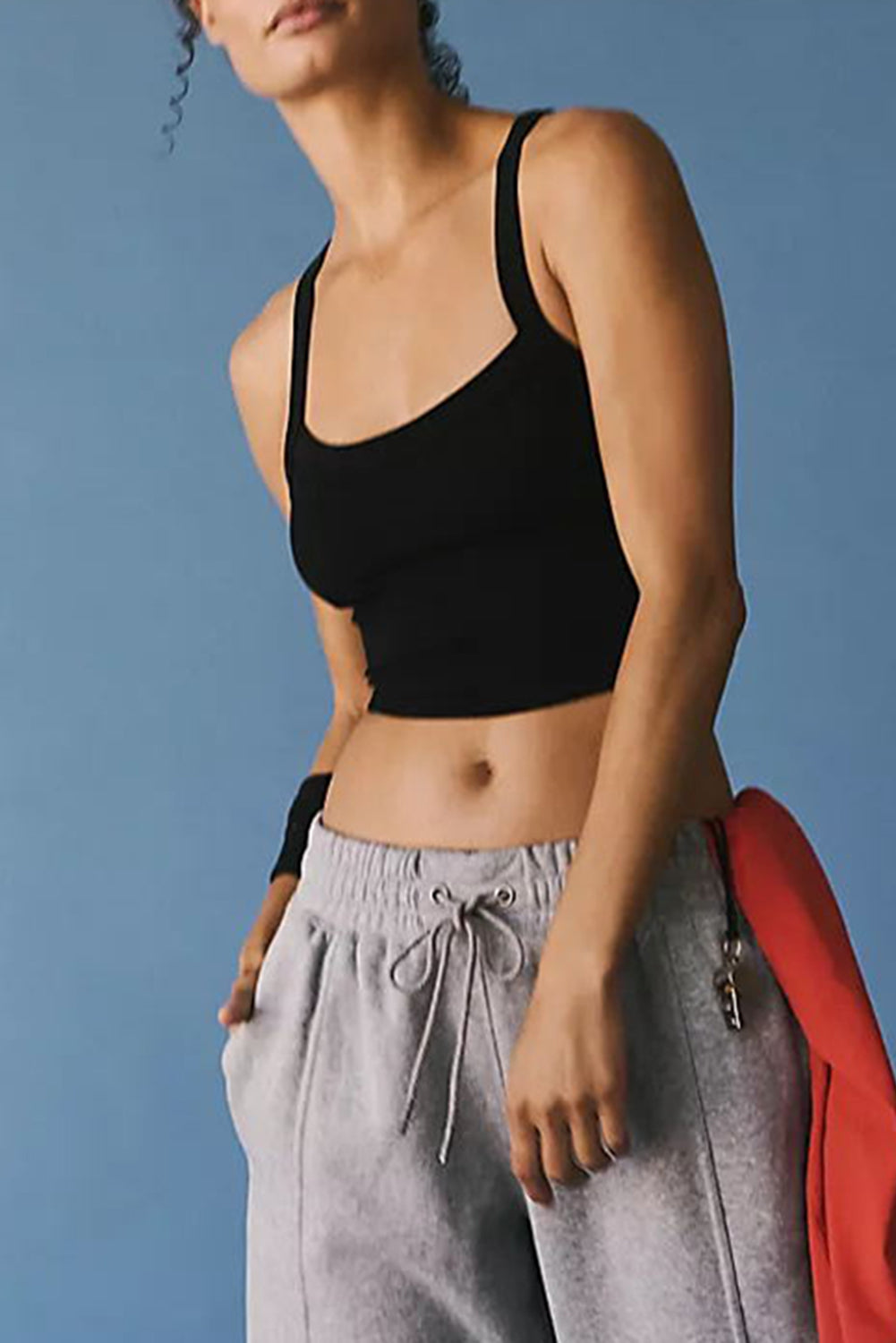 Athletic Ribbed Cropped Cami Top