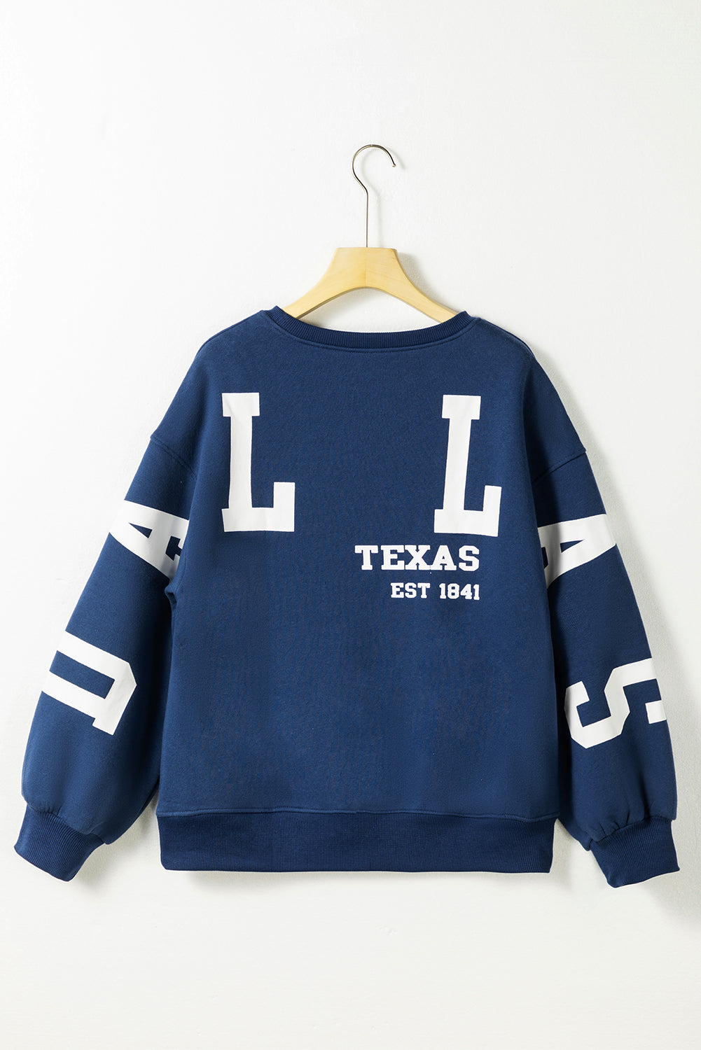 Sail Blue DALLAS Print Balloon Sleeve Oversized Sweatshirt