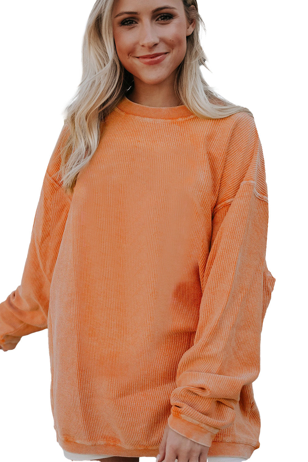 Ribbed Corded Oversized Sweatshirt - Multiple Colors Oversized Sweatshirt